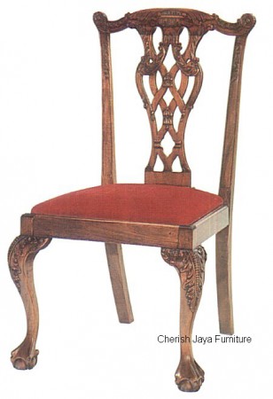 Code: CS 226-M Name: Chippendale Chair Leon Size: W=56 x D=46 x H=90 cm Wood: Solid Mahogany. With beautiful upholstery or on request any other type/color of upholstery.